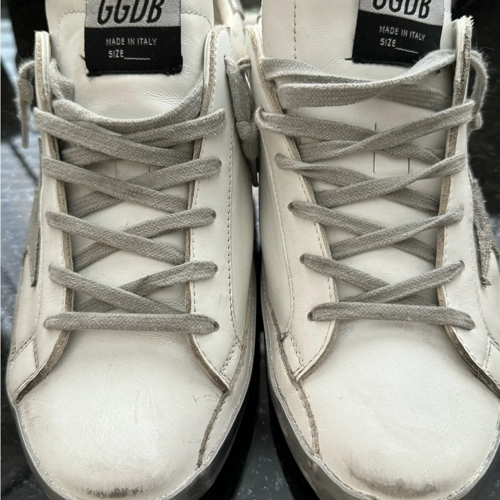 GOLDEN GOOSE WOMENS SUPERSTAR WHITE LEATHER SILVER STAR 40 WORN 1X LKNW - Picture 5 of 16